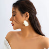 Alloy Flower Earrings With Electroplating Treatment