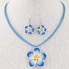 Alloy Flower Electroplated Jewelry Set Necklace And Earrings
