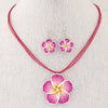 Alloy Flower Electroplated Jewelry Set Necklace And Earrings