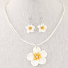 Alloy Flower Electroplated Jewelry Set Necklace And Earrings