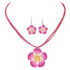 Alloy Flower Electroplated Jewelry Set Necklace And Earrings