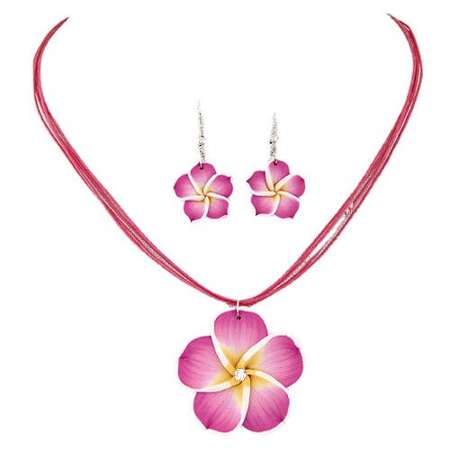 Alloy Flower Electroplated Jewelry Set Necklace And Earrings