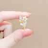 Alloy Flower Electroplated Women's Minimalist Antiexposure Brooch