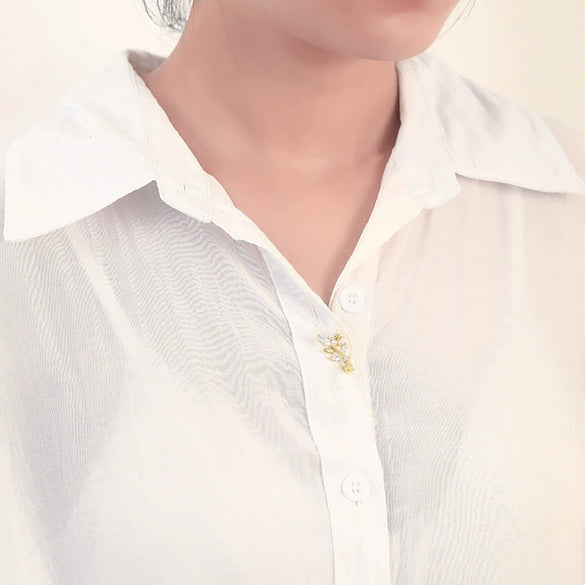 Alloy Flower Electroplated Women's Minimalist Antiexposure Brooch