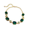 Alloy Flower Emerald Diamond Light Luxury Women's Bracelet With Gold Electroplating