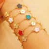 Alloy Flower Fiveleaf Clover Electroplated Bracelet Jewelry For Women And Unisex Or Couple Style