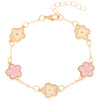Alloy Flower Fiveleaf Clover Electroplated Bracelet Jewelry For Women And Unisex Or Couple Style