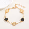 Alloy Flower Fiveleaf Clover Electroplated Bracelet Jewelry For Women And Unisex Or Couple Style
