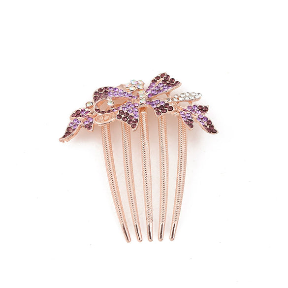 Alloy Flower Hair Comb Electroplated Simple Style Women's Hair Accessory