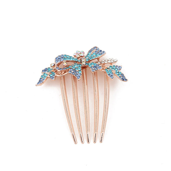 Alloy Flower Hair Comb Electroplated Simple Style Women's Hair Accessory