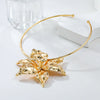 Alloy Flower Hip Hop Women's Necklace With Snake Bone Chain