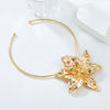 Alloy Flower Hip Hop Women's Necklace With Snake Bone Chain
