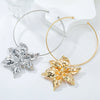 Alloy Flower Hip Hop Women's Necklace With Snake Bone Chain