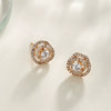 Alloy Flower Hollow Zircon Electroplated Women's Earrings
