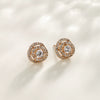 Alloy Flower Hollow Zircon Electroplated Women's Earrings