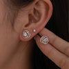 Alloy Flower Hollow Zircon Electroplated Women's Earrings