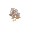 Alloy Flower Leaf Brooch For Women Electroplated Minimalist Design Accessories