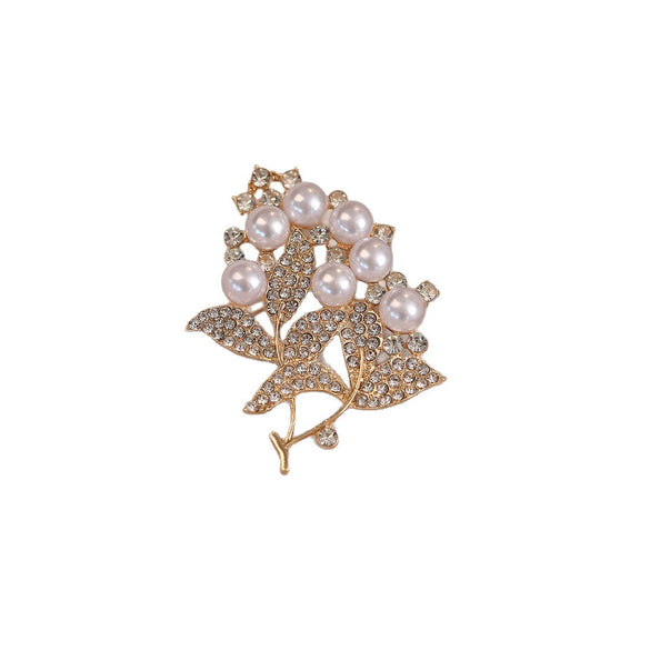 Alloy Flower Leaf Brooch For Women Electroplated Minimalist Design Accessories