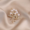 Alloy Flower Leaf Brooch For Women Electroplated Minimalist Design Accessories