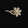 Alloy Flower Leaf Diamondencrusted Electroplated Brooch Unisex Casual Style Accessories
