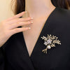Alloy Flower Leaf Pearl Women's Brooch Electroplating Design Clothes Accessories
