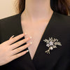 Alloy Flower Leaf Pearl Women's Brooch Electroplating Design Clothes Accessories