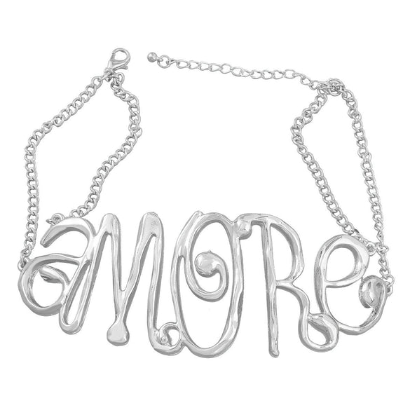 Alloy Flower Letter Necklace Electroplated Snake Bone Chain For Women Retro Hiphop Exaggerated Style