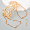 Alloy Flower Letter Necklace Electroplated Snake Bone Chain For Women Retro Hiphop Exaggerated Style