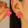 Alloy Flower Pattern Dripping Oil Women's Earrings