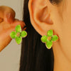 Alloy Flower Pattern Dripping Oil Women's Earrings