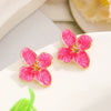 Alloy Flower Pattern Dripping Oil Women's Earrings