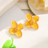 Alloy Flower Pattern Dripping Oil Women's Earrings