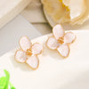 Alloy Flower Pattern Dripping Oil Women's Earrings