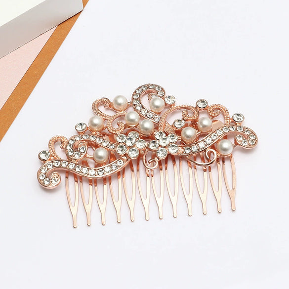 Alloy Flower Pattern Electroplated Hair Comb And Headband Hair Accessories For Women