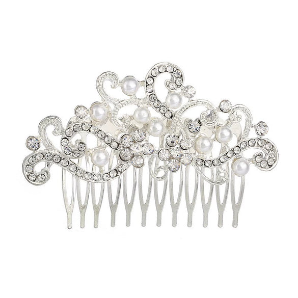 Alloy Flower Pattern Electroplated Hair Comb And Headband Hair Accessories For Women