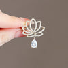 Alloy Flower Pattern Electroplated Women's Antique Lotus Antiexposure Brooch Fashion Elegant Allmatch Pin Fixed Clothes Corsage Accessories