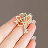 Alloy Flower Pattern Electroplated Women's Antique Lotus Antiexposure Brooch Fashion Elegant Allmatch Pin Fixed Clothes Corsage Accessories