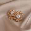 Alloy Flower Pearl Antiexposure Electroplating Women's Minimalist Retro Luxury Coat Brooch