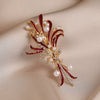 Alloy Flower Pearl Branch Brooch Electroplating For Women Luxury Minimalist Jewelry