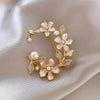 Alloy Flower Pearl Women's Brooch Electroplated Luxury Elegant Niche Design Suit Coat Accessories