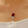 Alloy Flower Pendant Clavicle Necklace With Electroplating And Cross Chain Style For Ladies