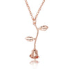 Alloy Flower Pendant Clavicle Necklace With Electroplating And Cross Chain Style For Ladies