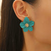 Alloy Flower Pendant Necklace And Earrings For Women Electroplated