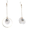 Alloy Flower Petal Beads Asymmetric Light Luxury Women's Earrings With Electroplating