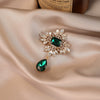 Alloy Flower Petal Retro Tassel Brooch For Women Electroplated Minimalist Design