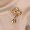 Alloy Flower Petal Retro Tassel Brooch For Women Electroplated Minimalist Design
