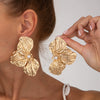 Alloy Flower Pleated Electroplated Women's Earrings