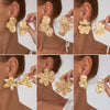 Alloy Flower Pleated Electroplated Women's Earrings