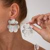 Alloy Flower Pleated Electroplated Women's Earrings
