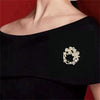 Alloy Flower Retro Brooch Diamondencrusted Electroplated Women's Clothing Accessories